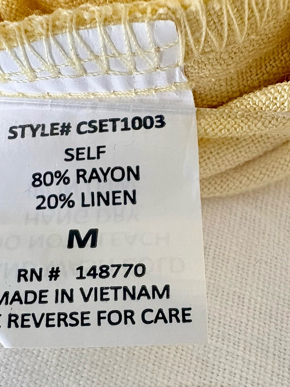 Sienna Sky Yellow Linen Blend Wide Leg Pants M Pull On Coastal Resort NWOT - Picture 10 of 13